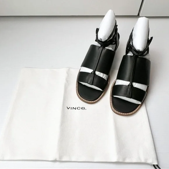 Vince womens black ankle wrap forester sandal size 7M - Picture 2 of 11